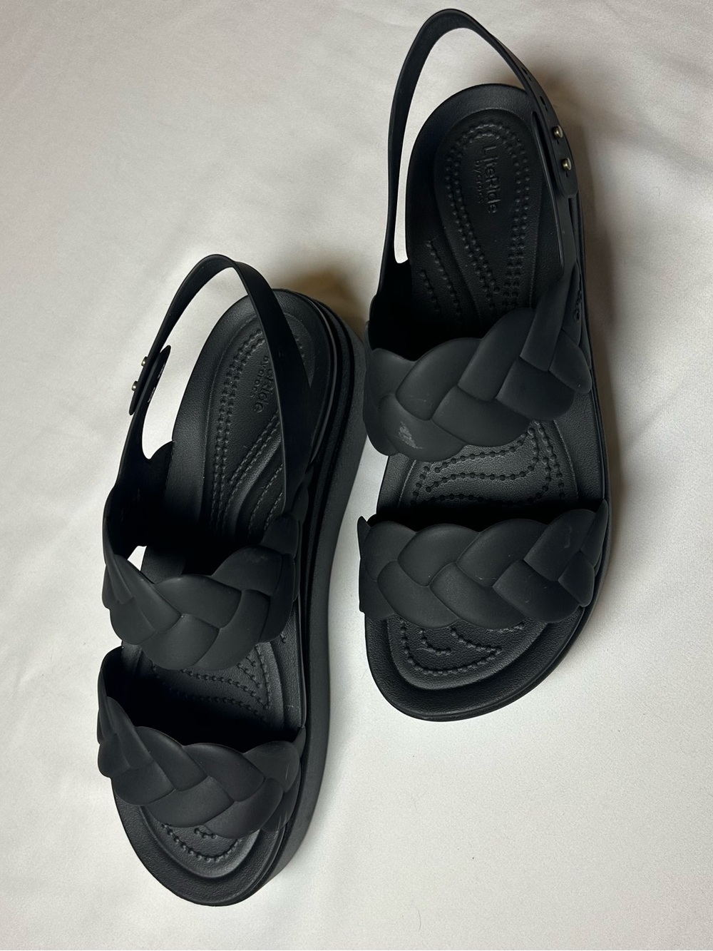 CROCS Women’s Black Braided Platform Sandals